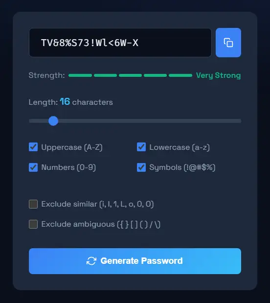 Password Generator preview